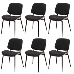 Mendler 6er-Set Esszimmerstuhl HWC-O44, Küchenstuhl Stuhl, Bugholz Stoff (370g/m2) Öko-Tex FSC® ~ natur, dunkelgrau