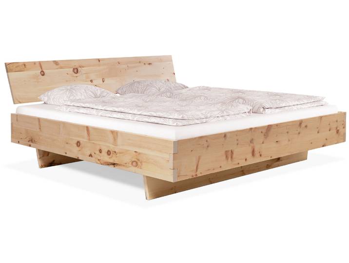 ZARUBA Zirbenbett mit Wangenfuß, Material Massivholz, mit