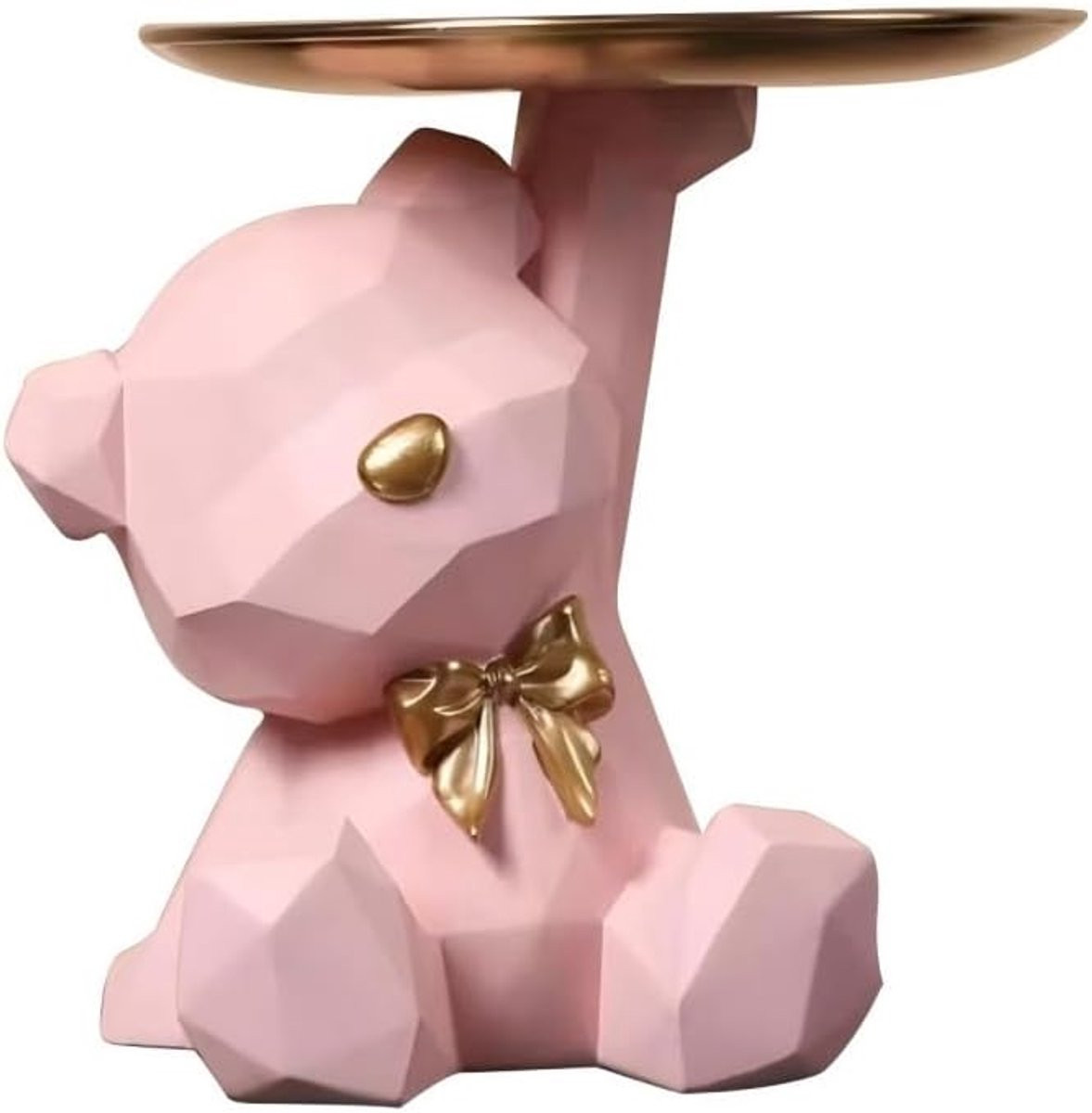 Luxe geometrisch berendienblad voor decoratie en opslag, roze