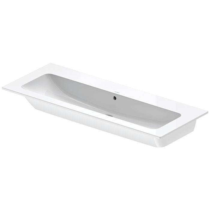 Duravit Möbel-Waschtisch 2361120060 123x49cm, ohne Hahnloch, mit Überlauf, mit Hahnlochbank, weiß