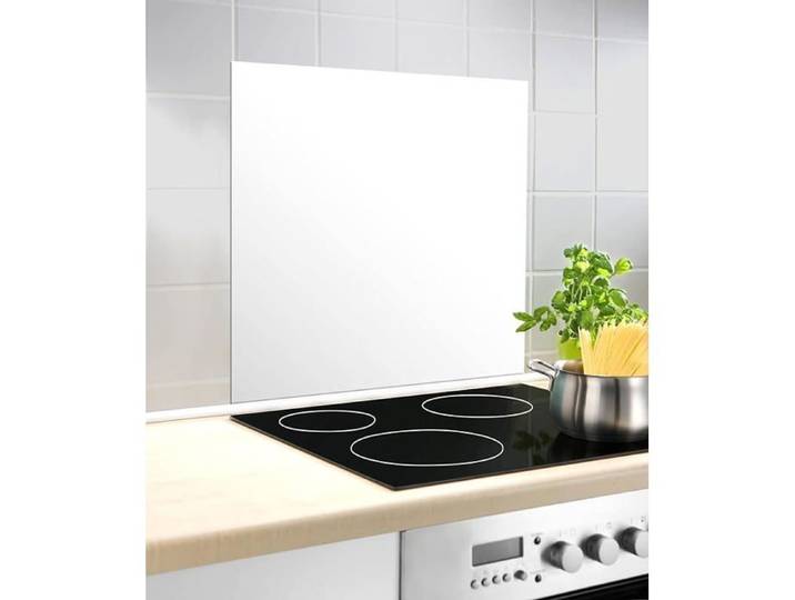 Fond de hotte Crédence Cuisine Bnc Protection Anti écboussures Verre trempé 60 x 70 cm Bnc blanc CREDENCE