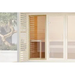 Karibu Saunafenster rechteckig für Außensaunen mit 38 mm Wandstärke terragrau 191 x 82 cm