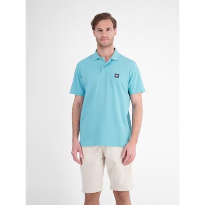 Poloshirt LERROS "Maskulines Poloshirt aus Baumwolle mit griffiger Struktur", Herren, Gr. L, blau (reef blau), 100% Baumwolle, ohne Ausschnitt, Shirts