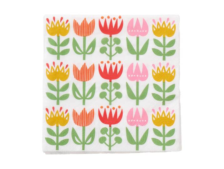 Klippan Yllefabrik Serviette Tulip 33x33 cm lot de 20 Multi