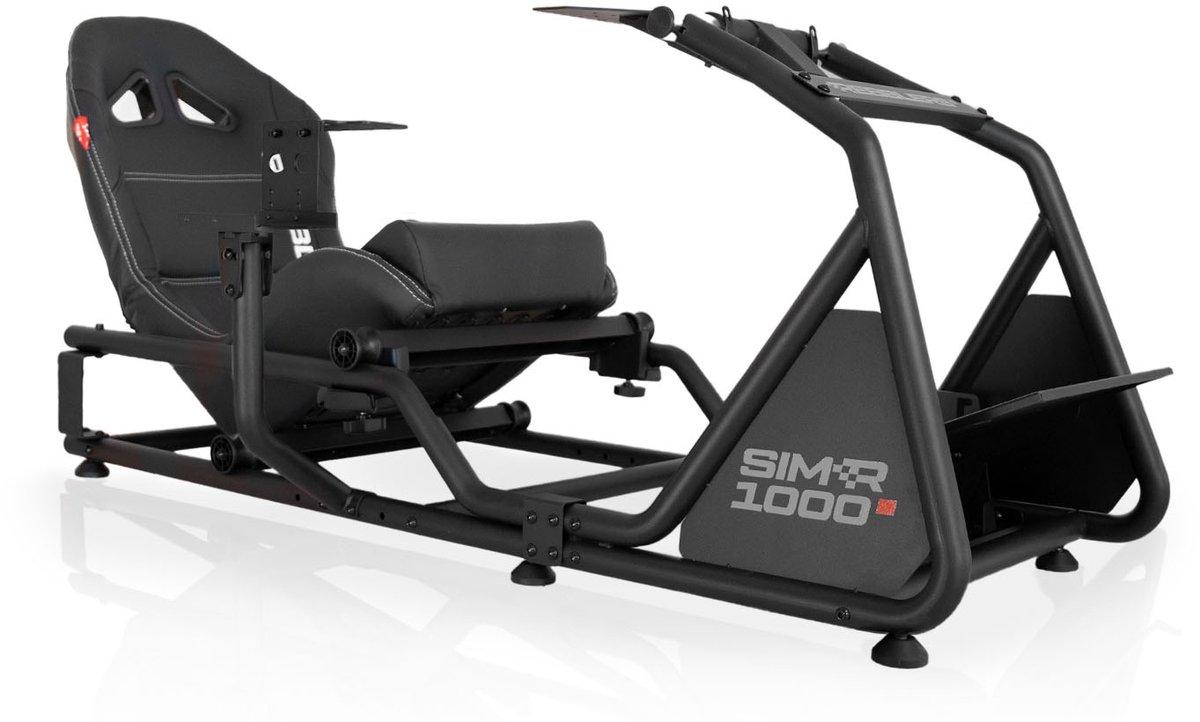 REBBLERS SIMR 1000G Sim Racing Cockpit mit Schalthebelhalterung, Rennsitz für Formula, GT und Rallye, Schwarz