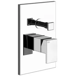 Gessi Fertigmontageset für Einhebelmischer, automatische Umstellung, für Wanne oder Dusche geeignet, 44604706, Farbe: Metall Schwarz PVD