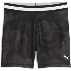 PUMA Damen Shorts W STRONG FLORAL RIBBON SHORT TIGHT - AOP HW 4, Größe L in Schwarz Schwarz
