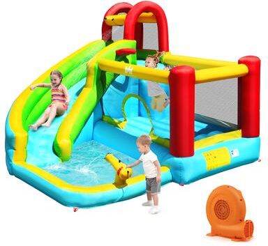 Inflatable Kids Water Slide Jumper Bounce House Splash Water Pool - Colorful