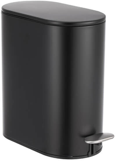 Showerdrape Fortuna Black 5L Soft-Close Bathroom Pedal Bin