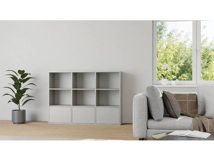 Graues Regal mit Schubladen Premium Dekore Grau