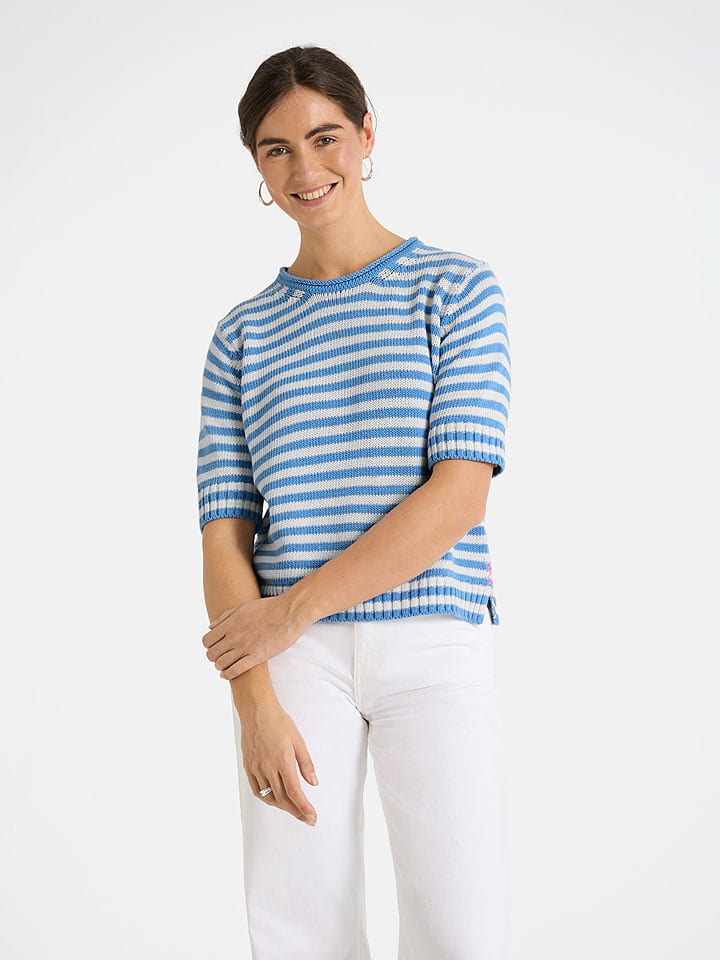 LIEBLINGSSTÜCK Pullover "Amina" in Hellblau/ Weiß - 38