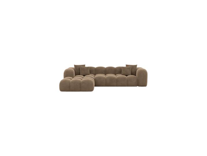 4-Sitzer Design Ecksofa „Alba“ mit Samtbezug Samtbezug Braun BLOOMINGLOFT Collection
