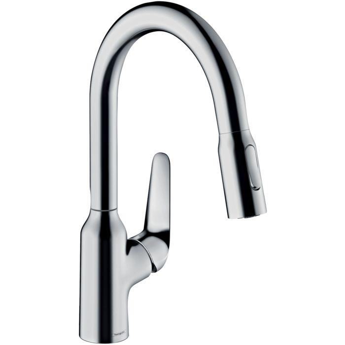 hansgrohe Focus M42 Spültisch-Einhebelmischer 180 71862000 mit Ausziehbrause, 2jet, chrom