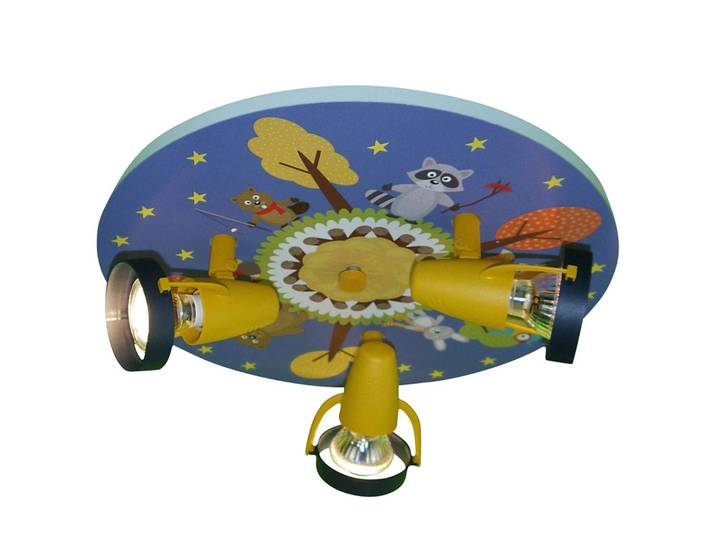 Niermann Standby Deckenlampe Lustige Waldtiere, dimmbar, Multicolour, für Kinderzimmer, Deckenlampe