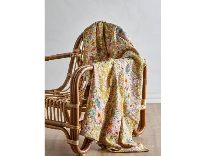 Plaid Manoj 127 x 152cm Multicolore Coton