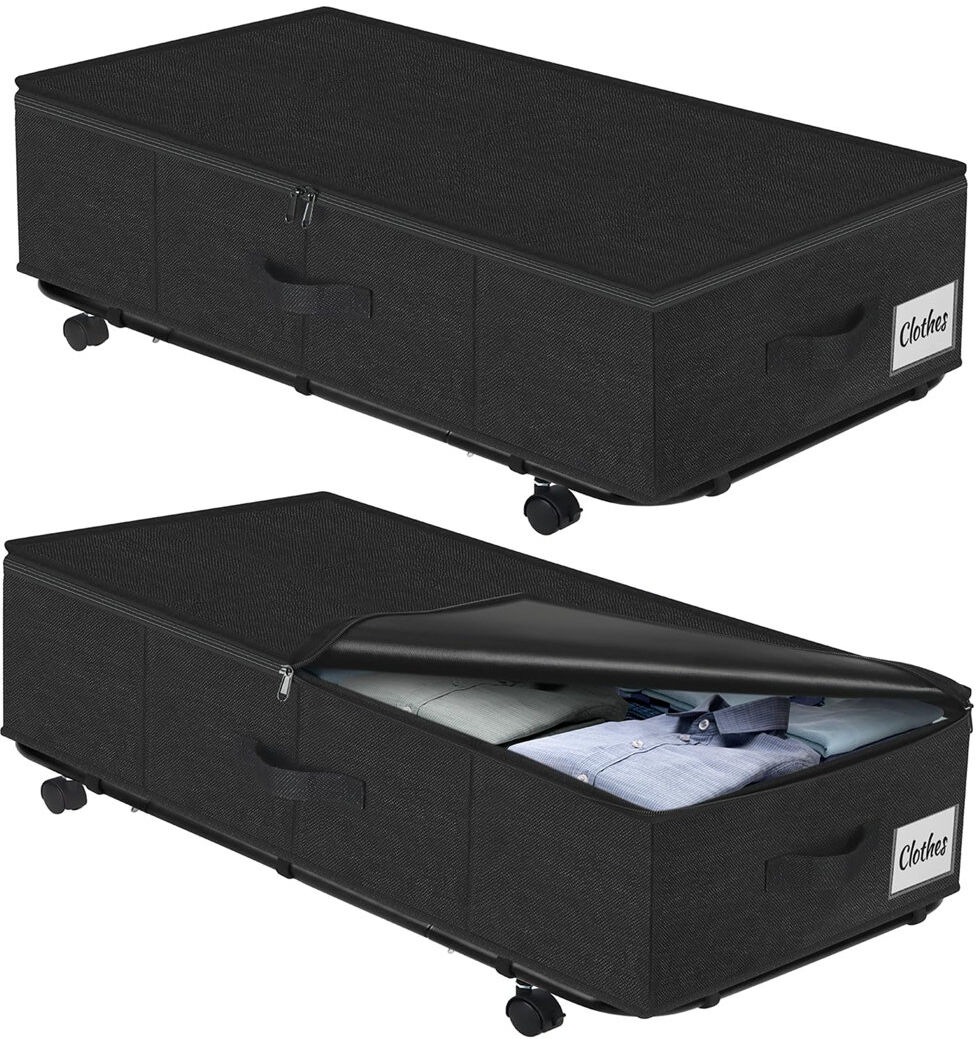 Rebrilliant Linen Underbed Storage Black 50L
