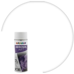Dupli-Color Sprühfarbe 655821 Aerosol Art, 400ml, reinweiß, RAL 9010, seidenmatt, Nitrolack