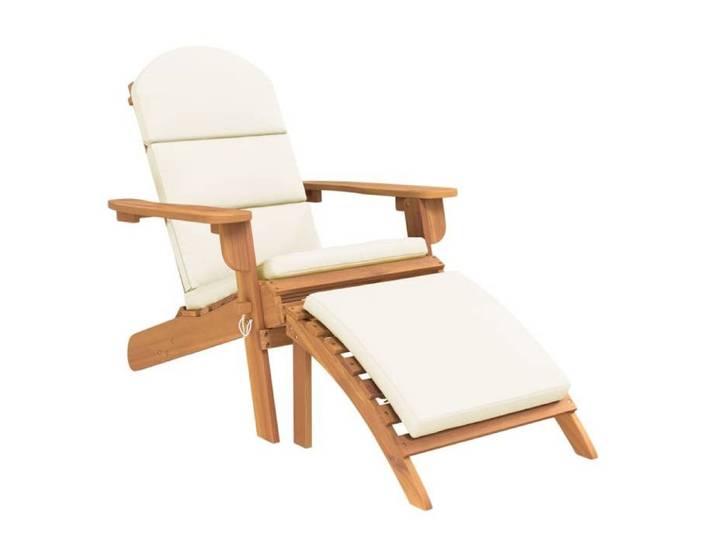 NEW 2025  Fauteuil de jardin - GKO - Anti-UV - Adirondack et repose-pieds bois massif acacia - size:75x84x90 cm @@4174