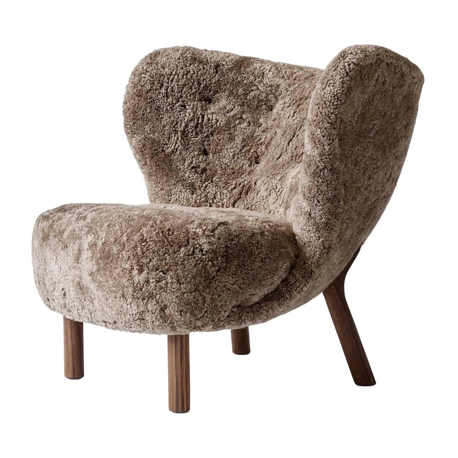 &Tradition Little Petra VB1 fauteuil, beige boucle met geoliede walnoot onderstel