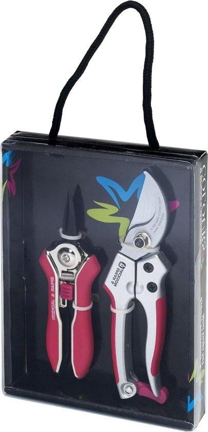 Multicolor metaalkniptangen en bypass snoeischaar set, roestbestendig voor tuinieren