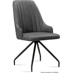 ESSZIMMERSTUHL (8er-Set) Dilara 52x91x60 Schwarz/Grau