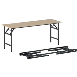 Klapptisch FAST READY, 170x50 cm, schwarzes Metallgestell, Buche