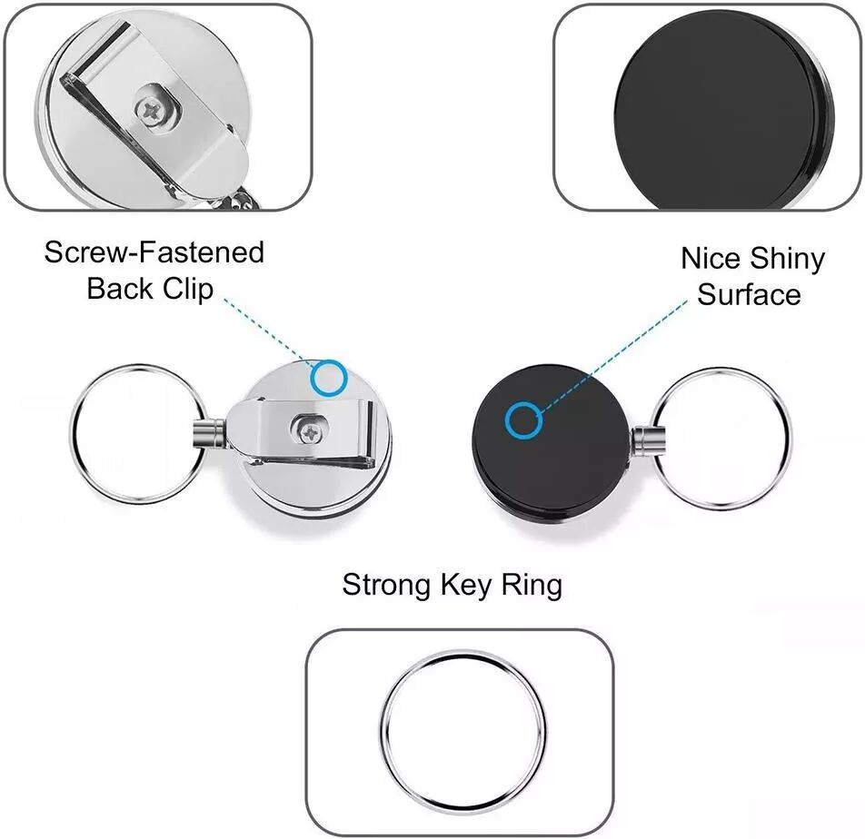 INF Porte-clés extensible avec fonction yo-yo et ficelle 62 cm Paquet de 2