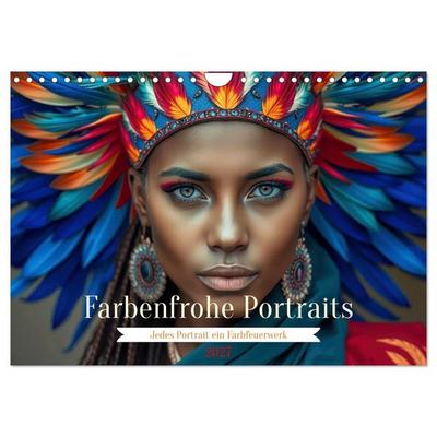 Farbenfrohe Portraits (Wandkalender 2027 DIN A4 quer), CALVENDO Monatskalender