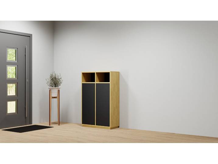 Highboard aus Holz Eiche Natur geölt
