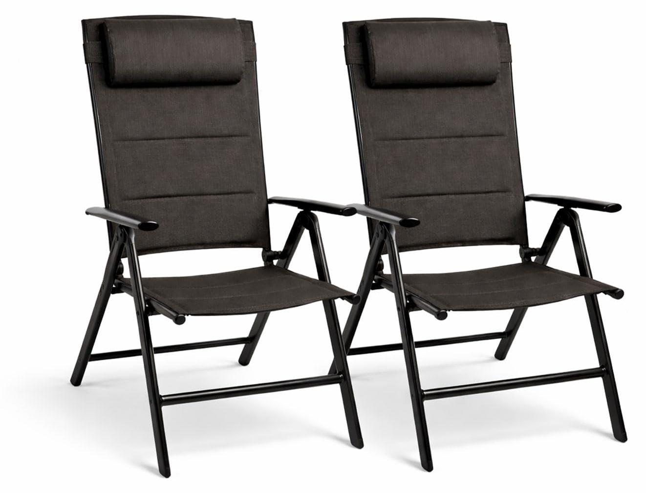 Famanu - Verstellbare Aluminium-Gartenstühle Set von 2 Stück für den Außenbereich, ideal für Garten und Terrasse, komfortables und stilvolles Design