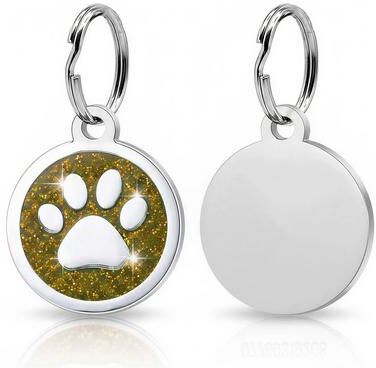 Uplifted Finds Sparkle Guard Personalized Glitter Pet ID Tag gold Tag 1 Pc b