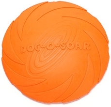 Inspired Deals Durable Rubber Dog Flying Disc Toy For Fetch Training Large Dogs orange