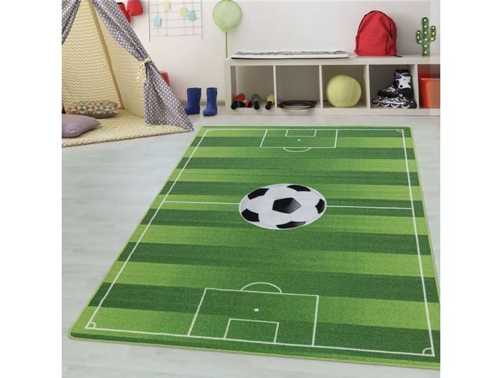 Teppium Tapis enfant Tapis motif Terrain de football color verd 160x230 cm tapis chambre enfant tapis chambre bébé