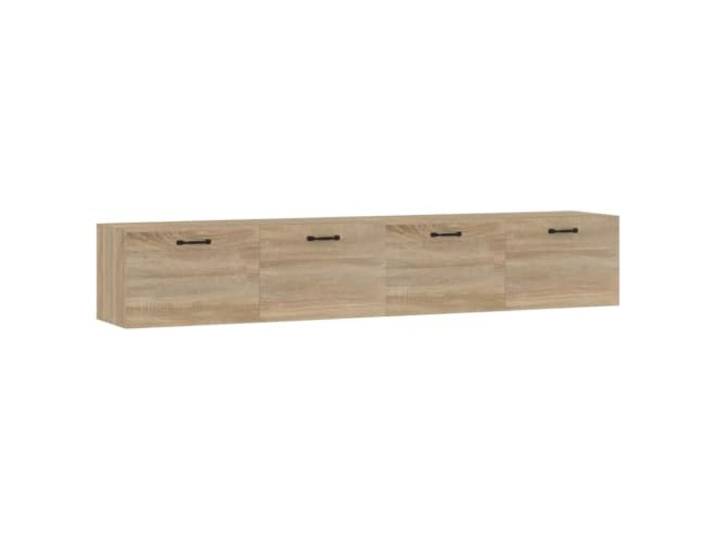 KLGBNCVE Wandschränke 2 STK. Sonoma-Eiche 100x36,5x35 cm Holzwerkstoff Wandmontage ohne Bodenfläche, 2 Fächer je Schrank, Montageanleitung inklusive, Schrauben nicht enthalten