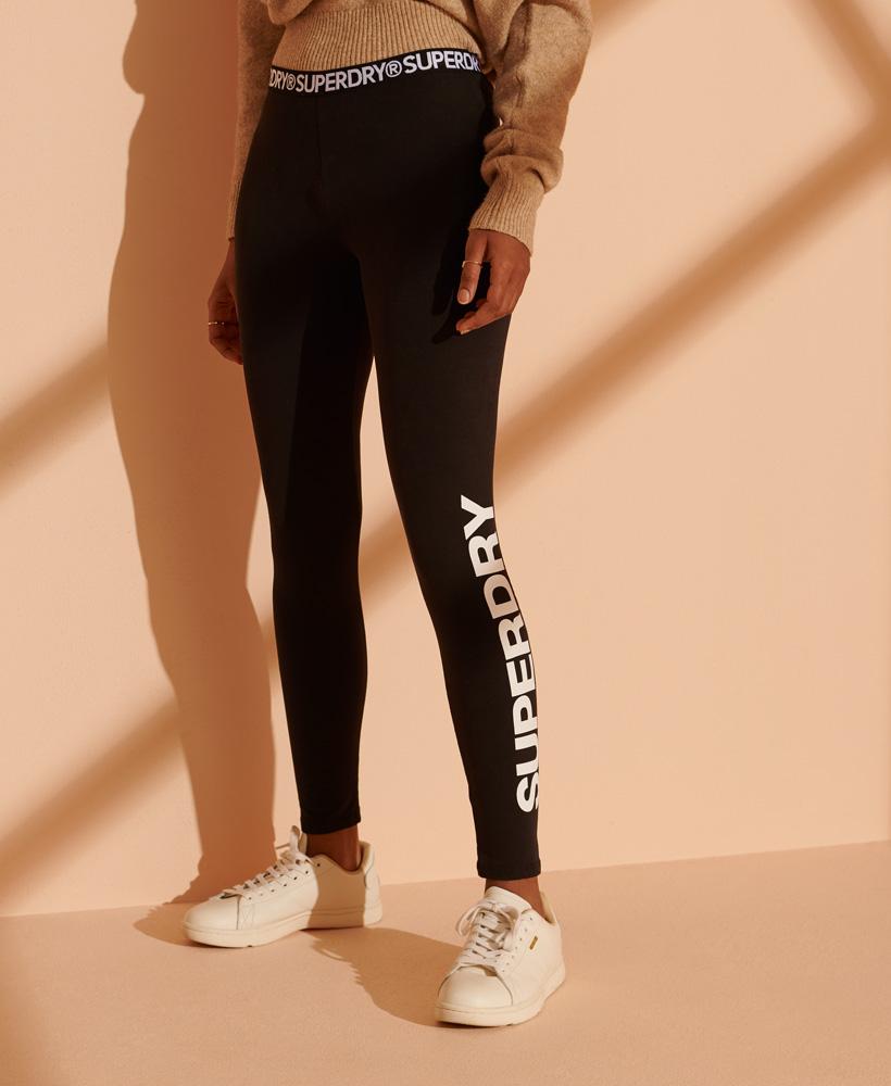 Superdry dameslegging met logo en elastische tailleband