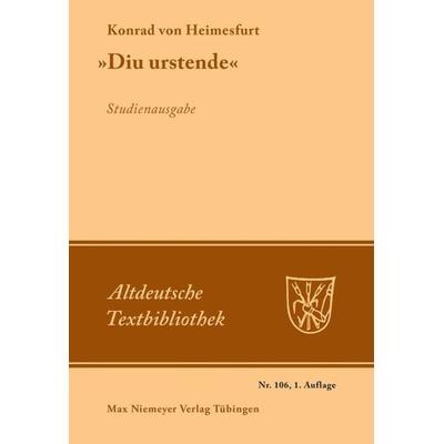 Diu urstende, Taschenbuch von Konrad Heimesfurt, De Gruyter, 978-3-484-20206-1