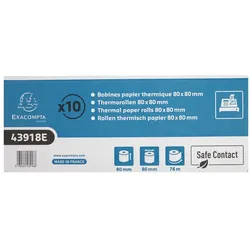 Exacompta Thermorolle 52g 80x80mm, für Kassenbons, Safe Contact