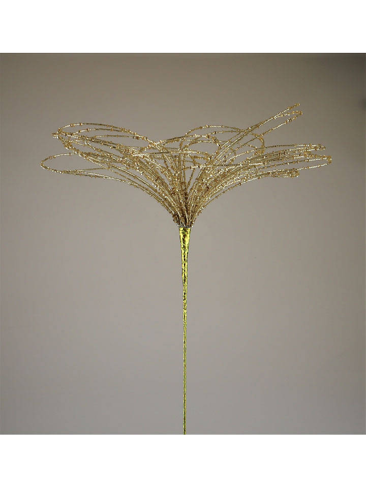 AM Design Dekostab "Blume" in Gold - (H)50 x Ø 35 cm - onesize