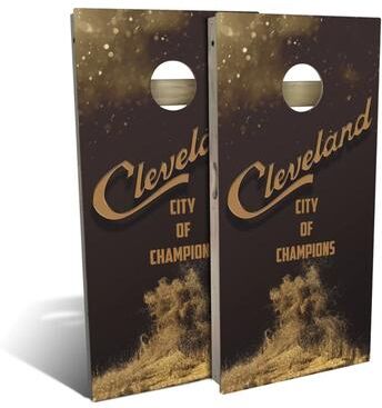Skip's Garage Cleveland Champs Basketball Outdoor Cornhole Board Set