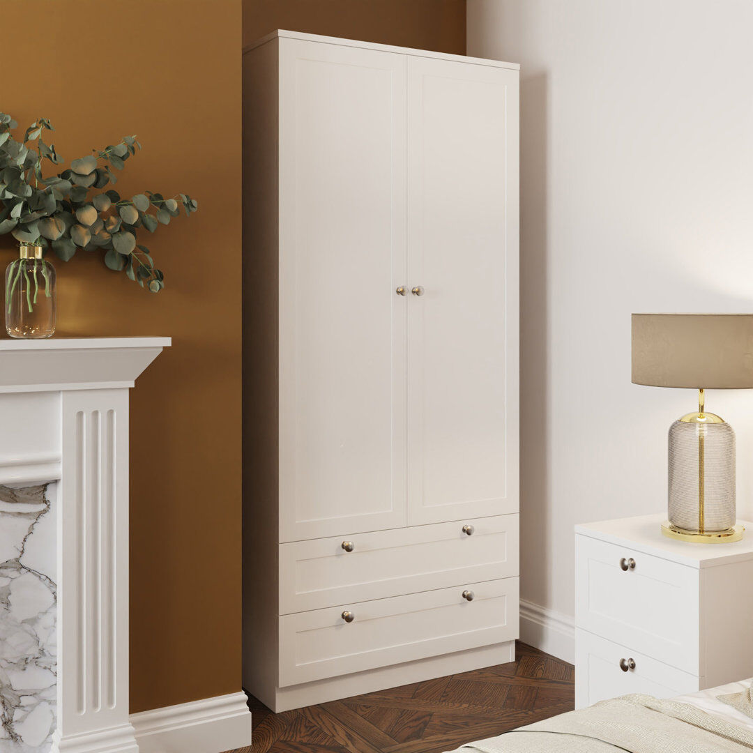17 Stories Artus Shaker 2 Door 2 Drawer Combination Wardrobe 180.5cm H X 80cm W X 50cm D