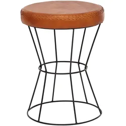 SITZHOCKER – Echtleder, Industrial-Stil