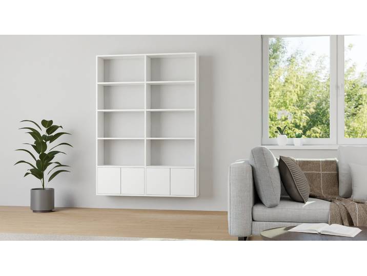 Etagère suspendue blanche unie MDF mélaminé MDF Blanc mat