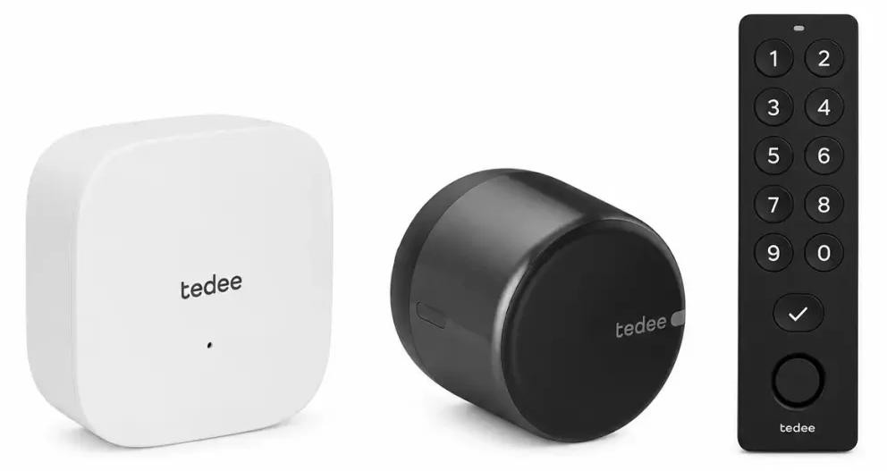 Tedee GO2 Smart Lock Set met PRO keypad en bridge voor sleutelloze toegang via app en PIN-code