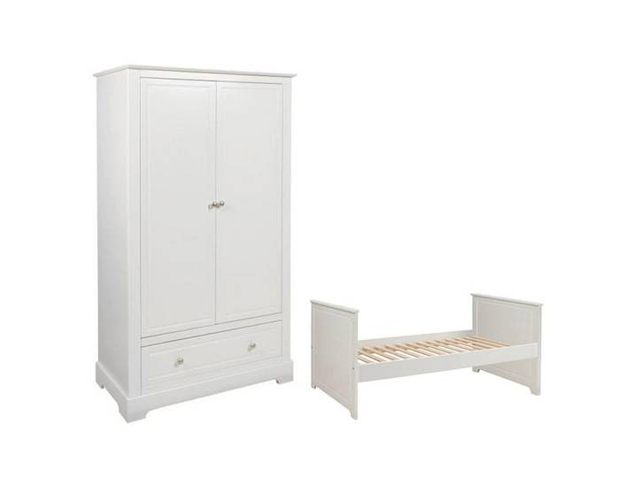 Petits-meubles Babyzimmer 2-teilig Marylou Weiß, Holzwerkstoff, 146x90x78 cm, Baby- und Kindermöbel, Babyzimmer