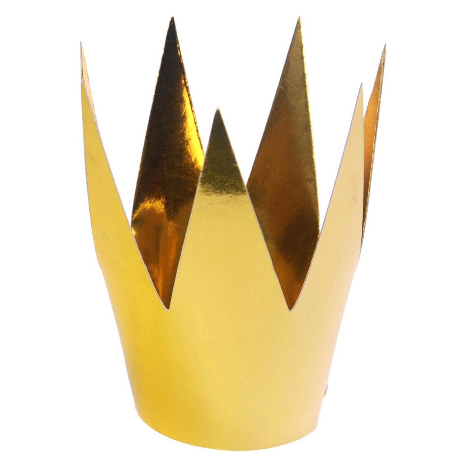 Partydeco Partyaccessoire Krone Ø 5.5 cm, Gold, 3 Stück (3 Stk.) (KRN2-019)