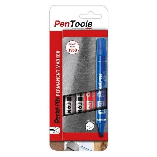 Pentel Permanent-Marker N60, Keilspitze, 4er Etui, sortiert (4x) (N60-PRO4ABCEU)