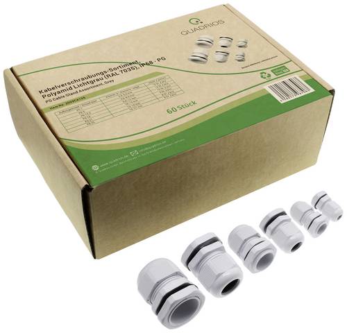 Quadrios 2009CA106 Kabelverschraubung Sortiment PA66 Lichtgrau (RAL 7035) 1 Set