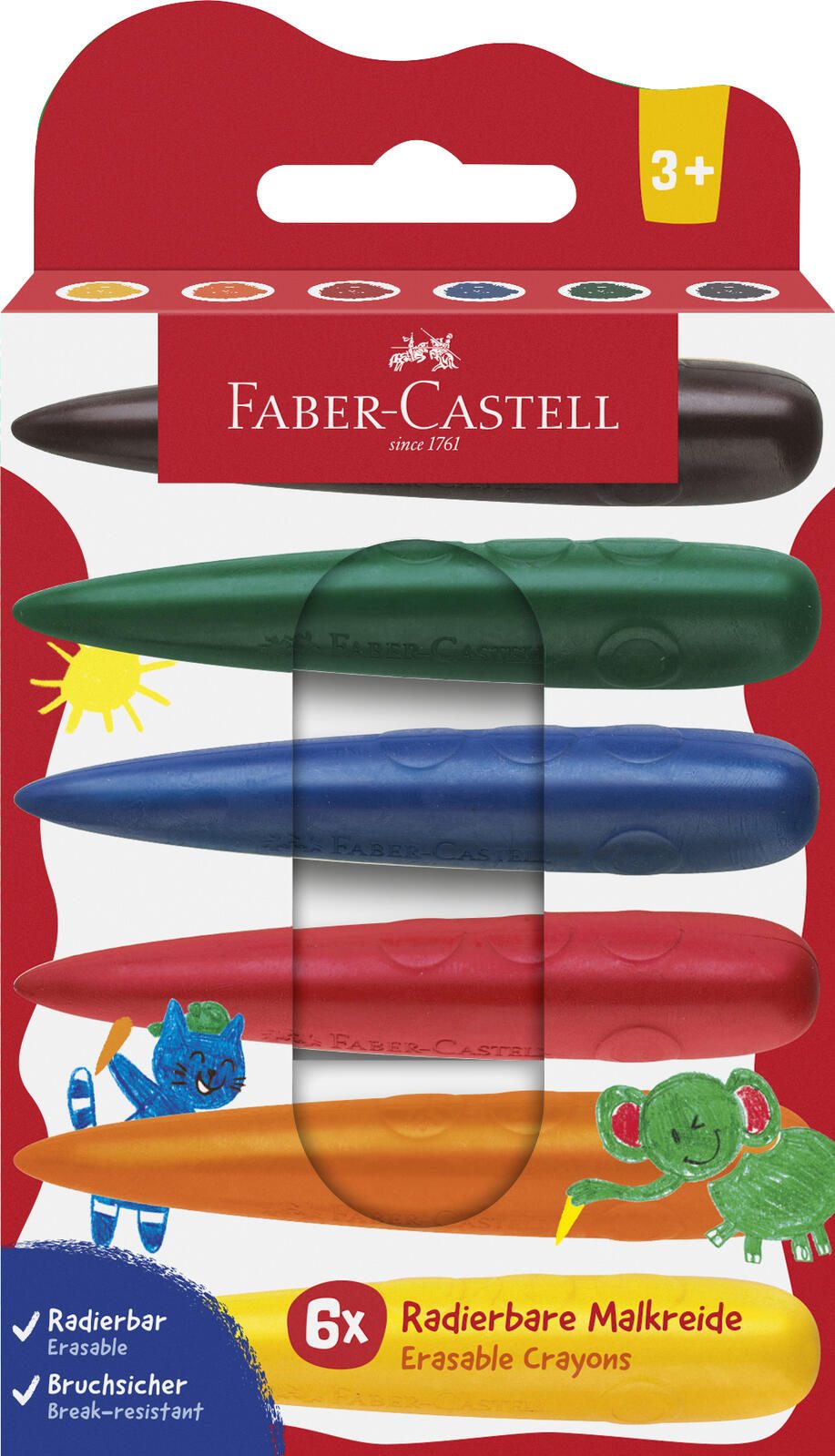 FABER-CASTELL Wachsmalstifte farbsortiert 120409