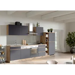 Küchenblock Turin ohne Geräte ca. 330 cm Grau/Eiche