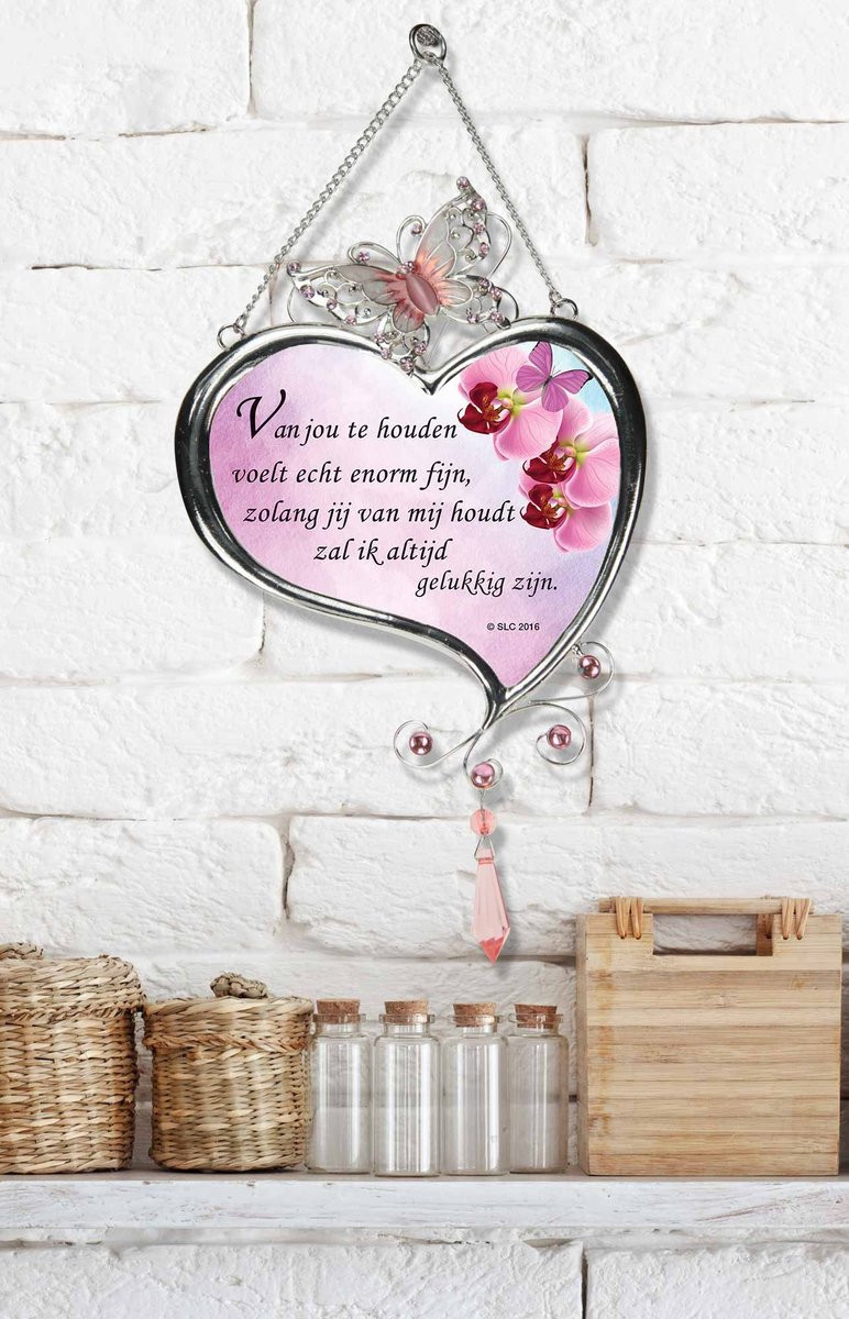 Verzilverde Raamhanger Vlinder van Glas